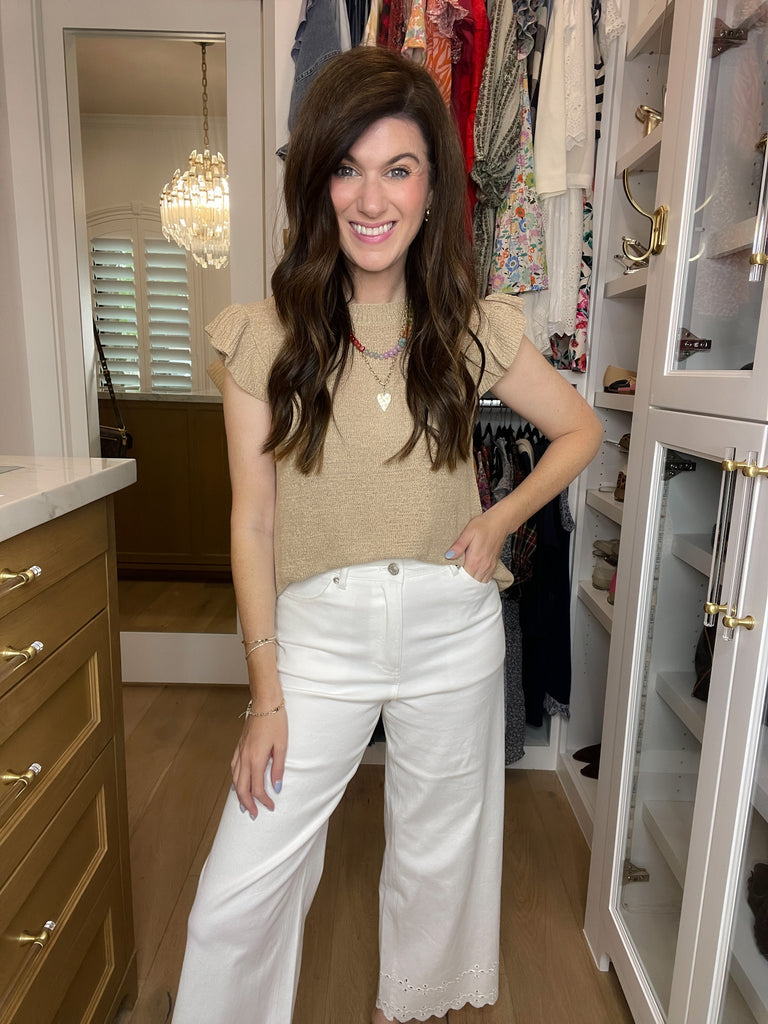 Sweet Haven Knit Top in Taupe