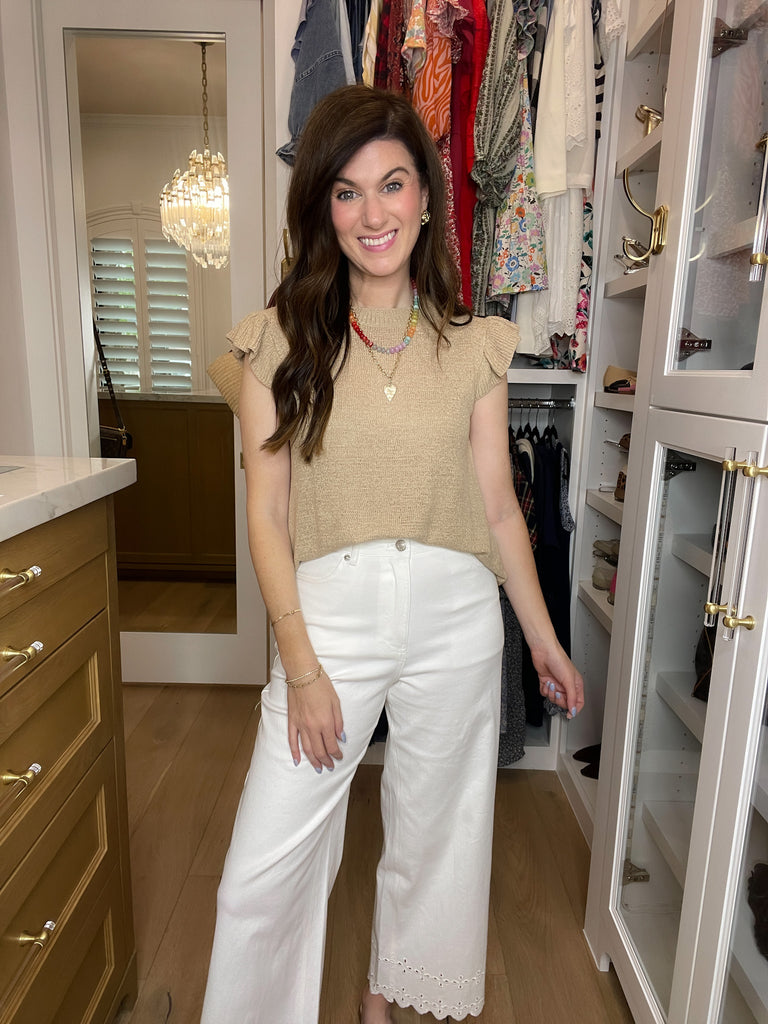 Sweet Haven Knit Top in Taupe