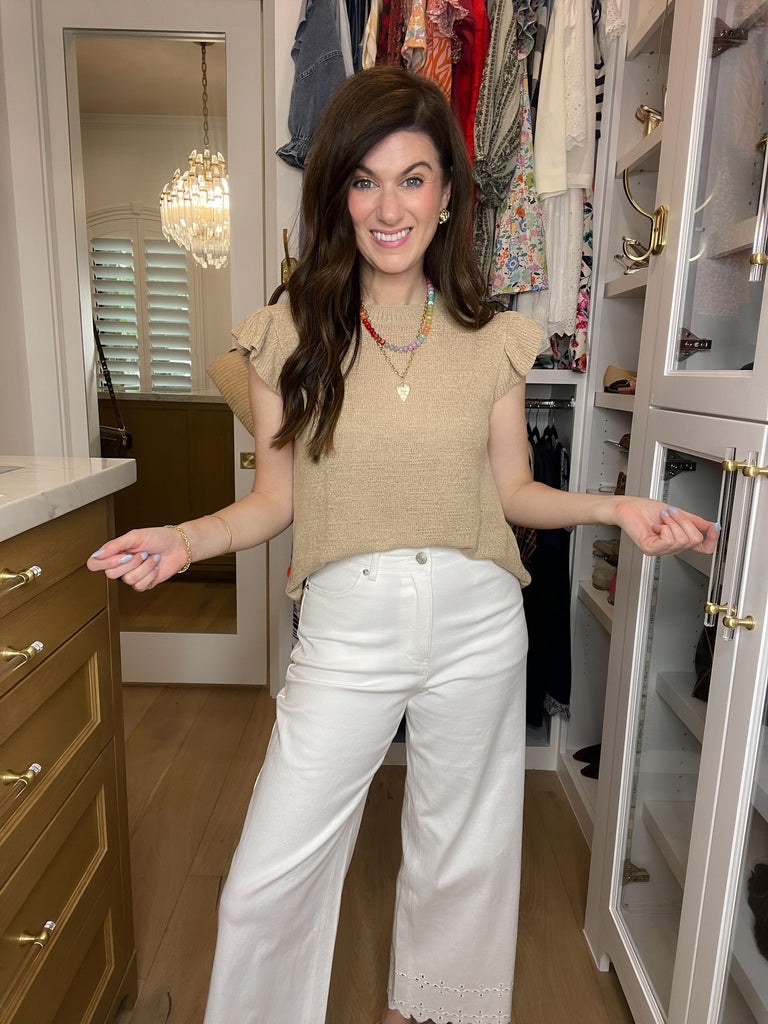 Sweet Haven Knit Top in Taupe