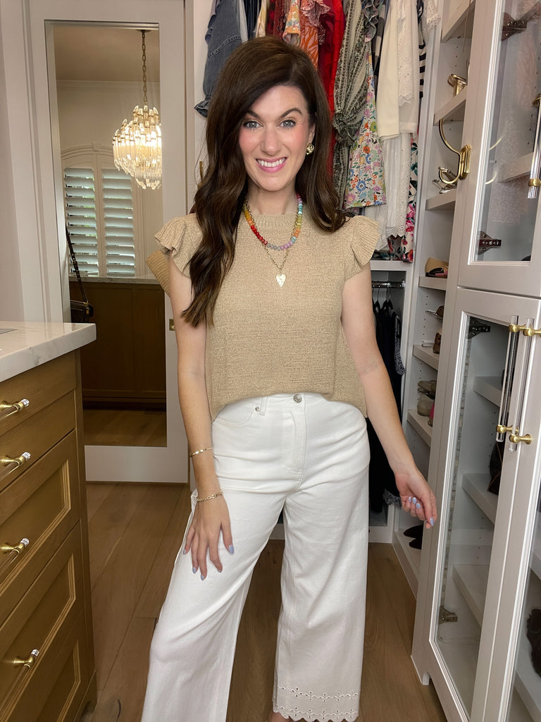 Sweet Haven Knit Top in Taupe