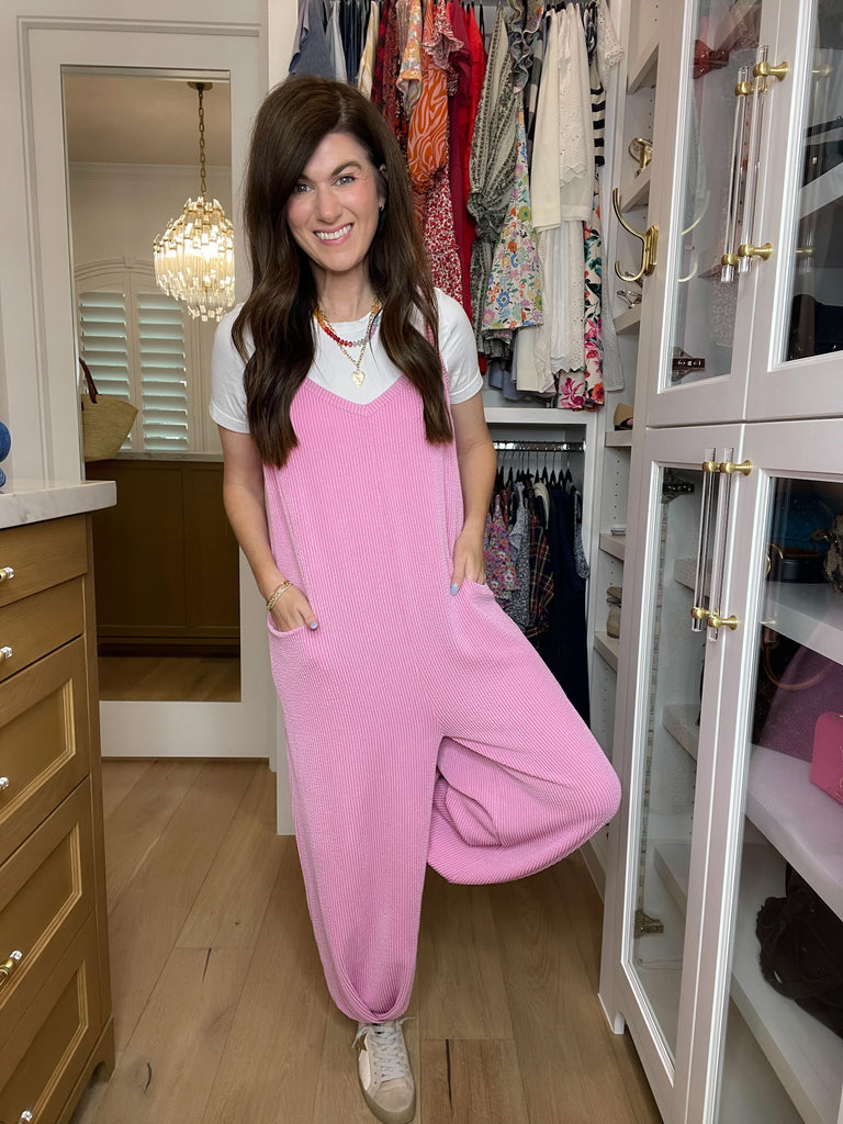 Busy Season Jumpsuit in Pink