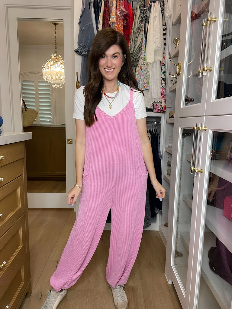 Busy Season Jumpsuit in Pink