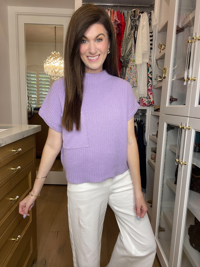 Daily Basis Mock Neck Sweater in Lavender
