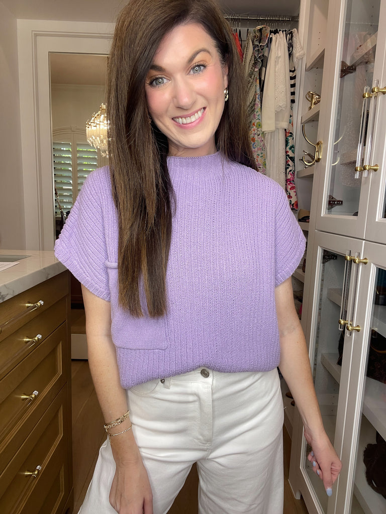 Daily Basis Mock Neck Sweater in Lavender