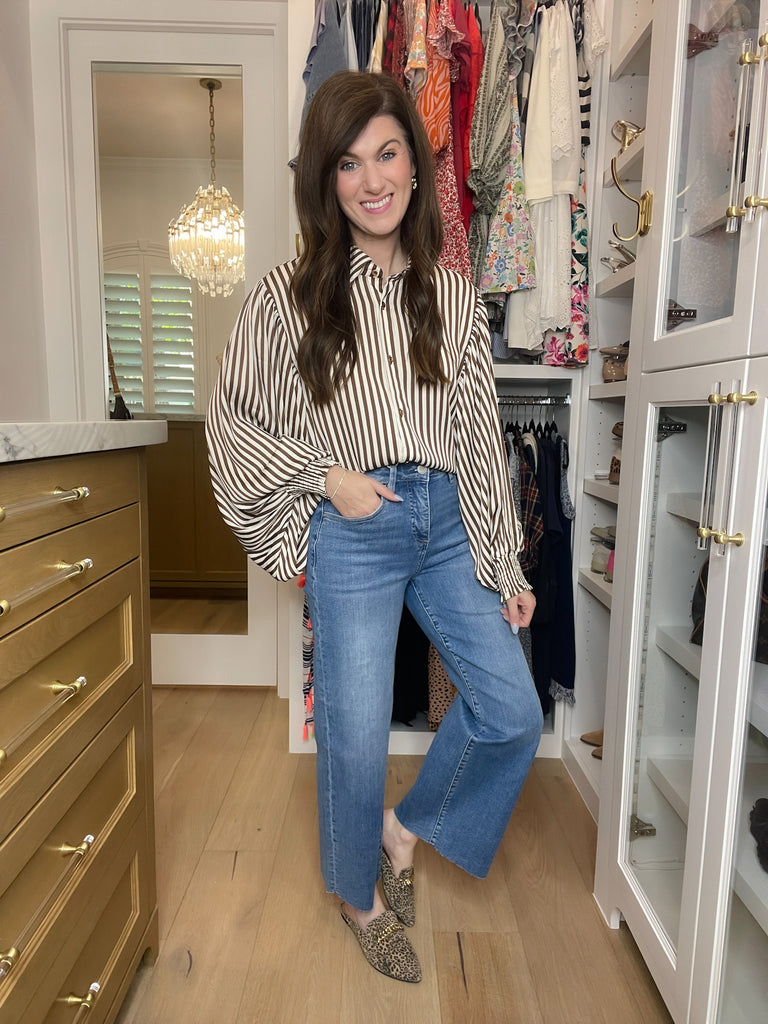 Risen Amelia Tummy Control Wide Leg Cropped Jeans