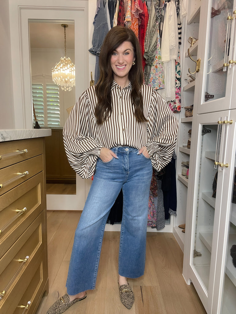 Risen Amelia Tummy Control Wide Leg Cropped Jeans