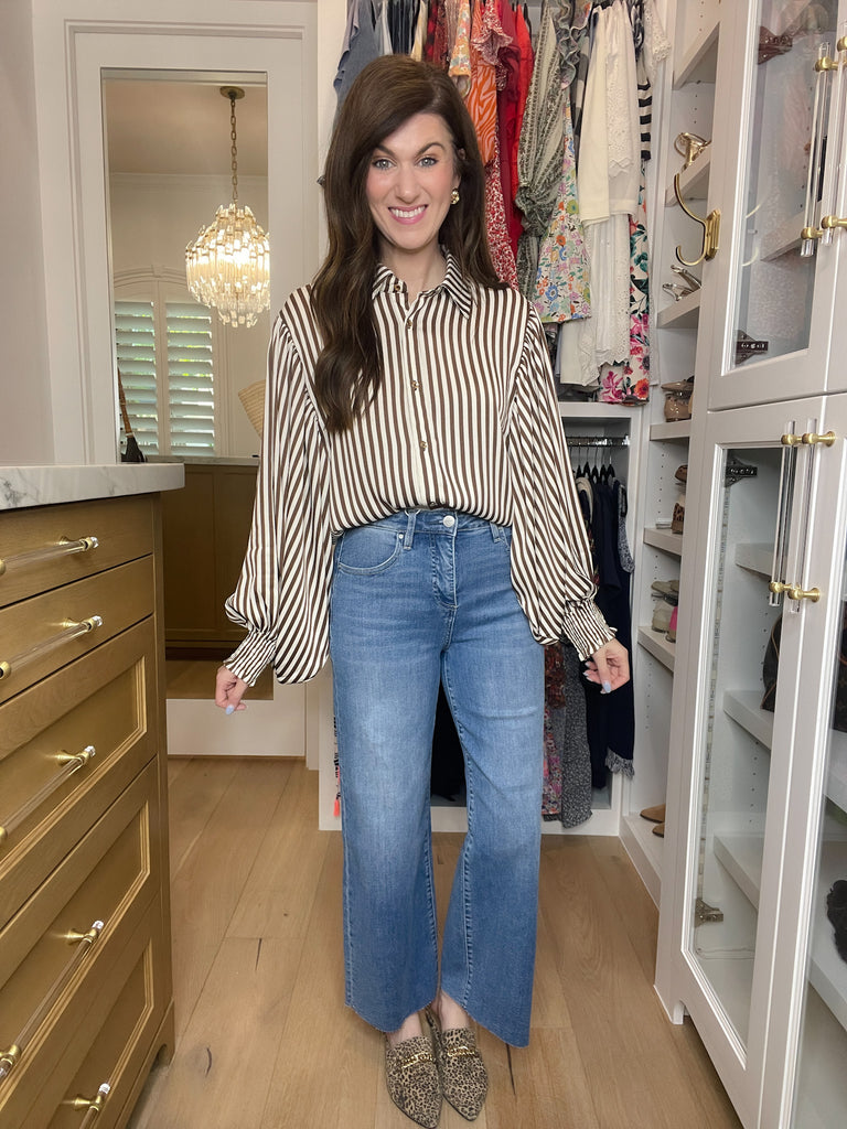 Risen Amelia Tummy Control Wide Leg Cropped Jeans