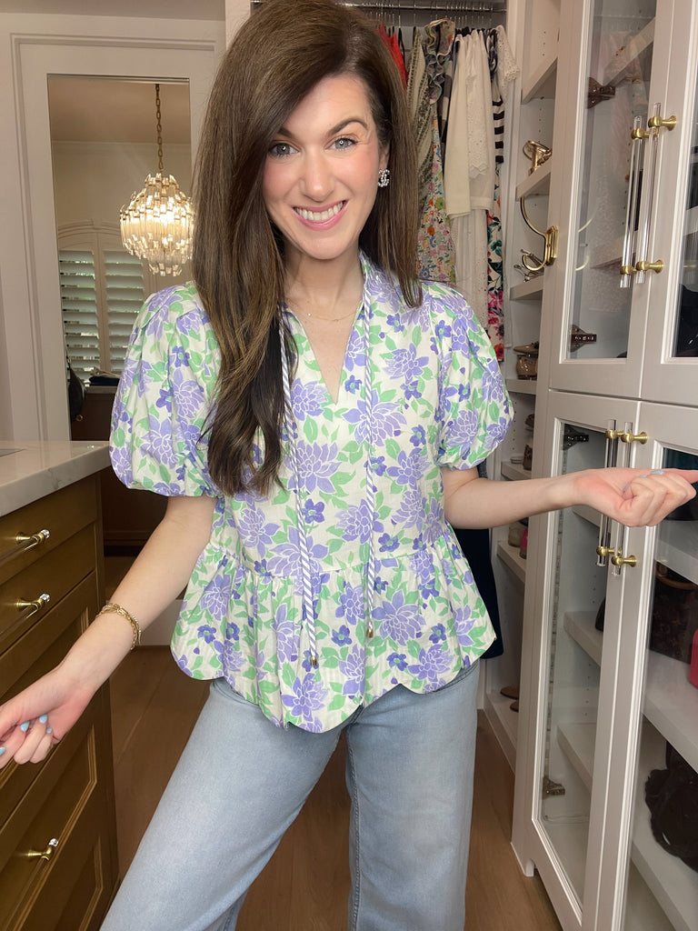 Feeling Butterflies Top in Periwinkle