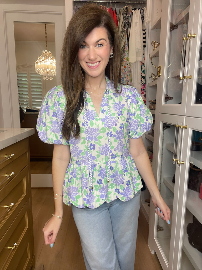 Feeling Butterflies Top in Periwinkle