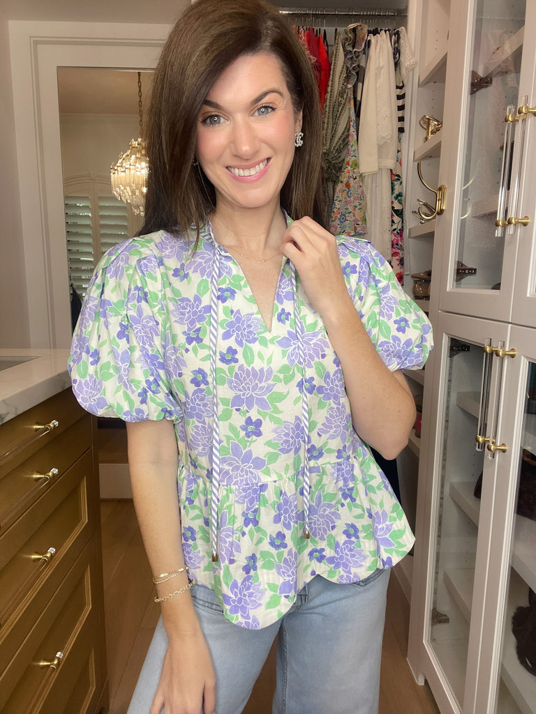 Feeling Butterflies Top in Periwinkle