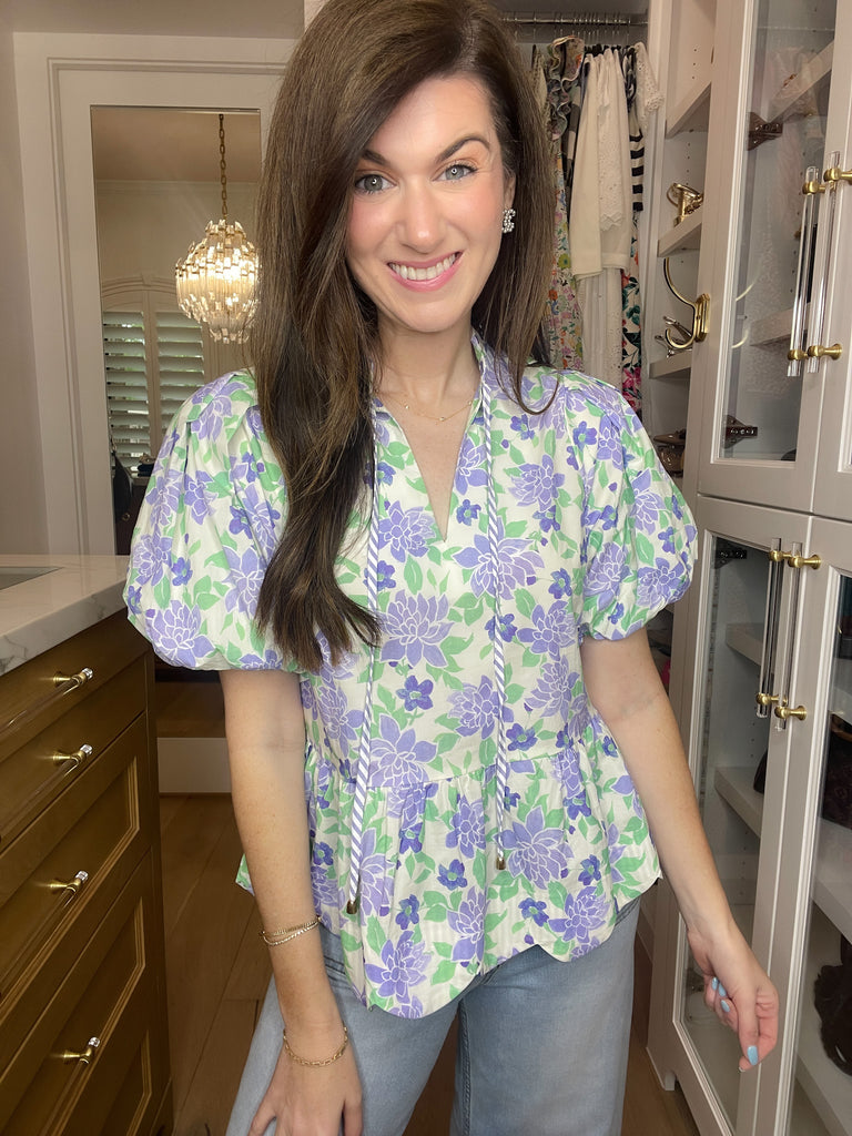 Feeling Butterflies Top in Periwinkle