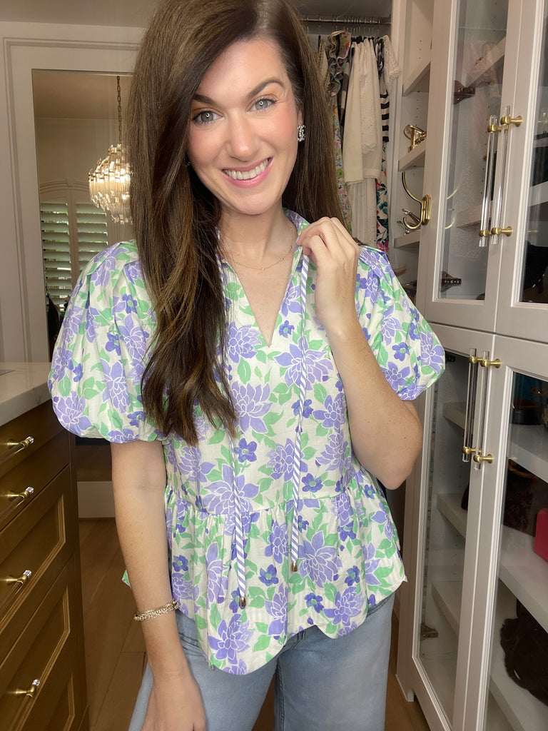 Feeling Butterflies Top in Periwinkle