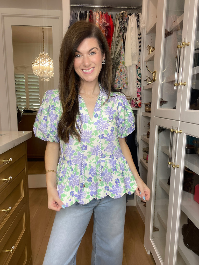 Feeling Butterflies Top in Periwinkle