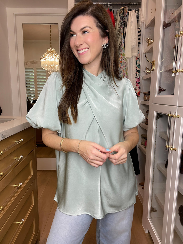 Wrapped Up in You Top in Sage