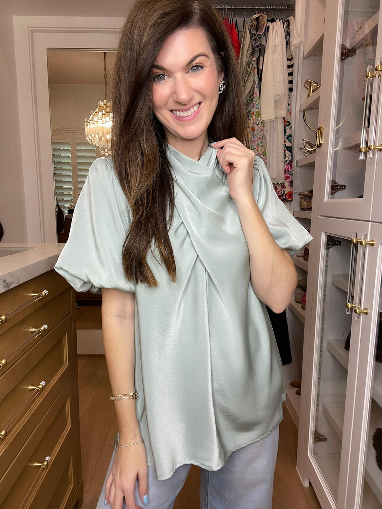 Wrapped Up in You Top in Sage