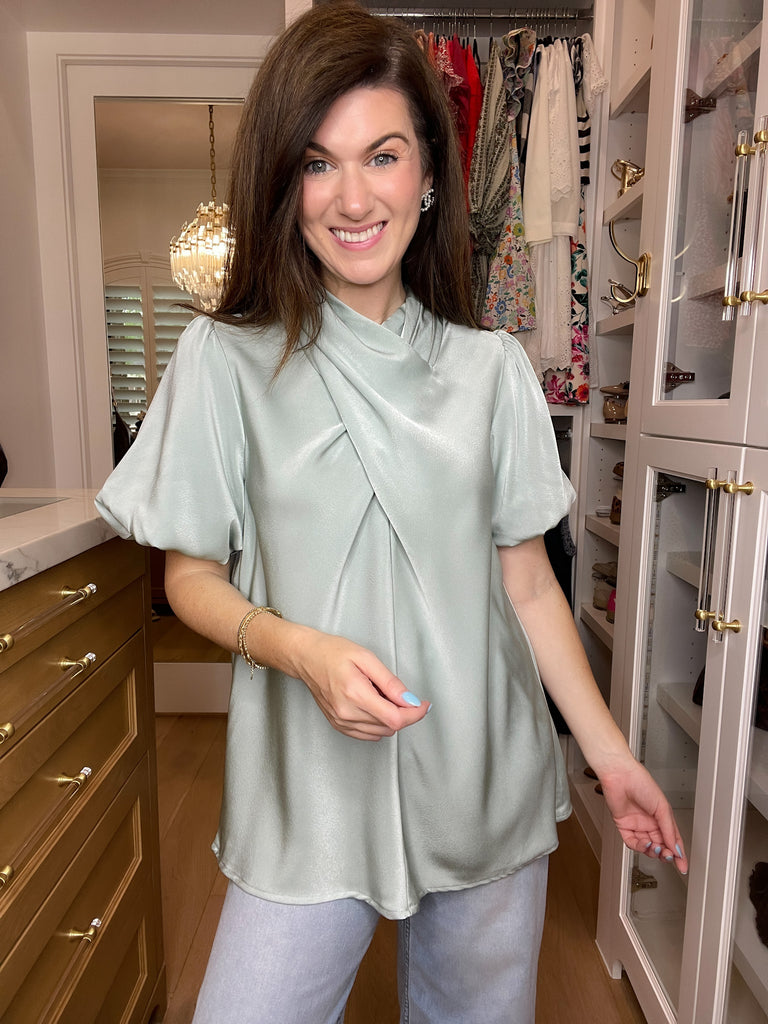 Wrapped Up in You Top in Sage