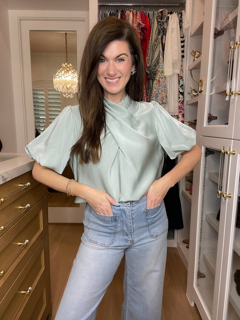 Wrapped Up in You Top in Sage