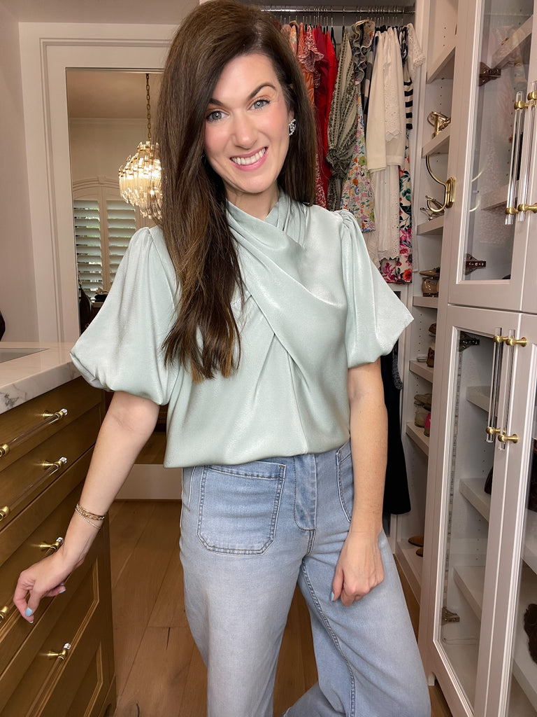 Wrapped Up in You Top in Sage