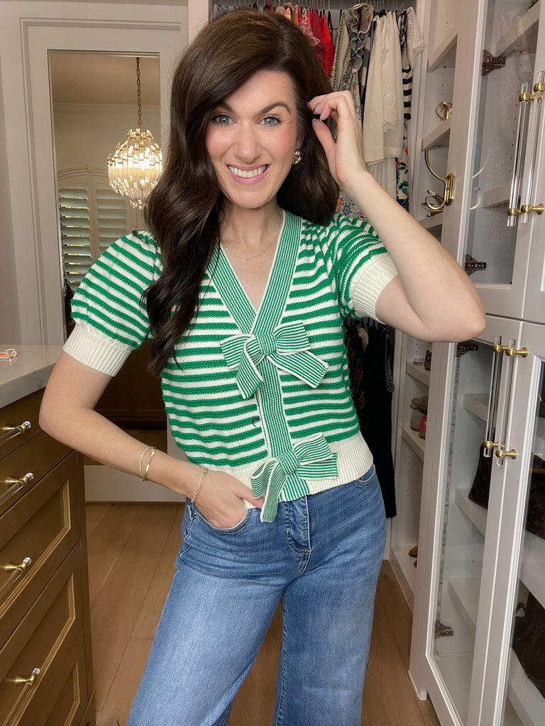 Twice as Lovely Button Sweater in Green