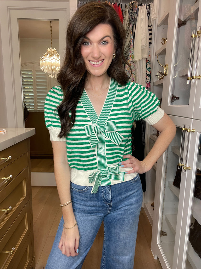 Twice as Lovely Button Sweater in Green