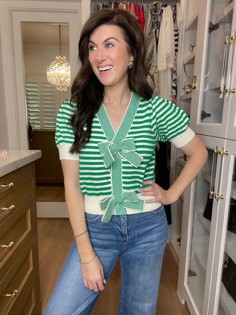 Twice as Lovely Button Sweater in Green