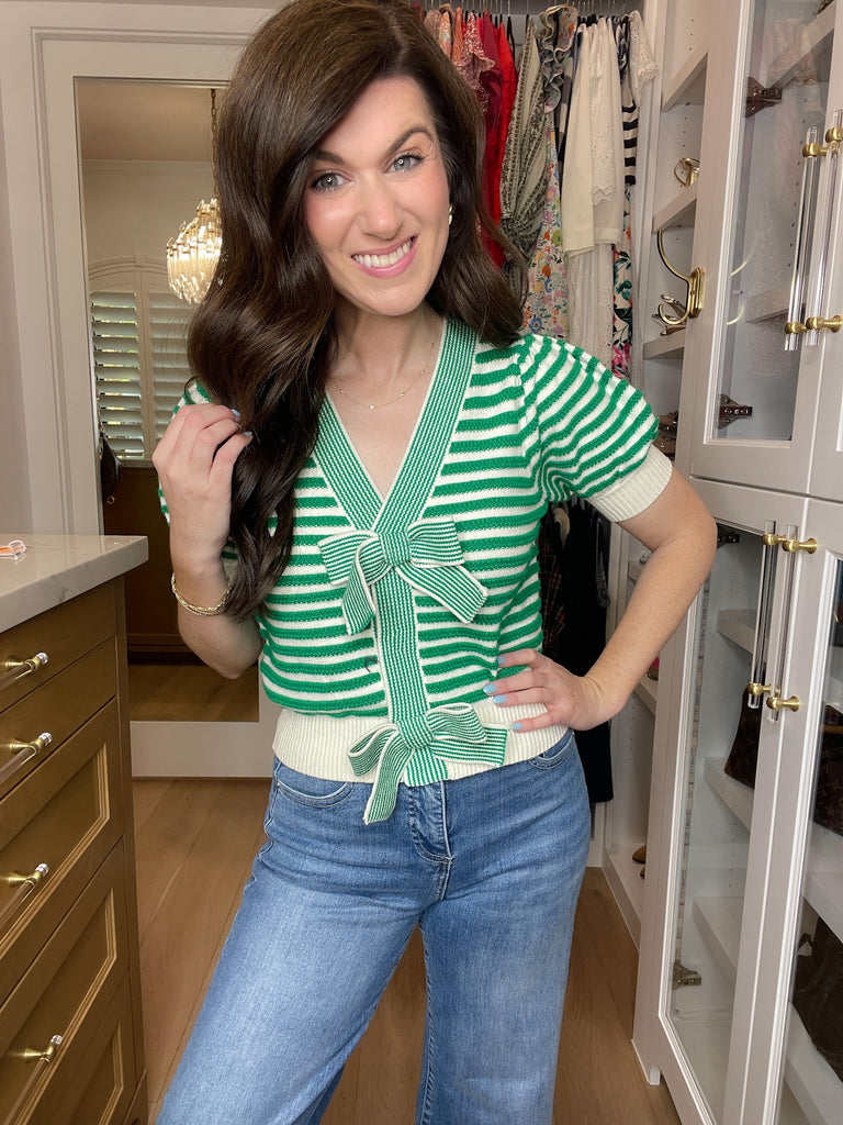 Twice as Lovely Button Sweater in Green