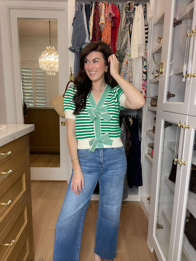 Twice as Lovely Button Sweater in Green