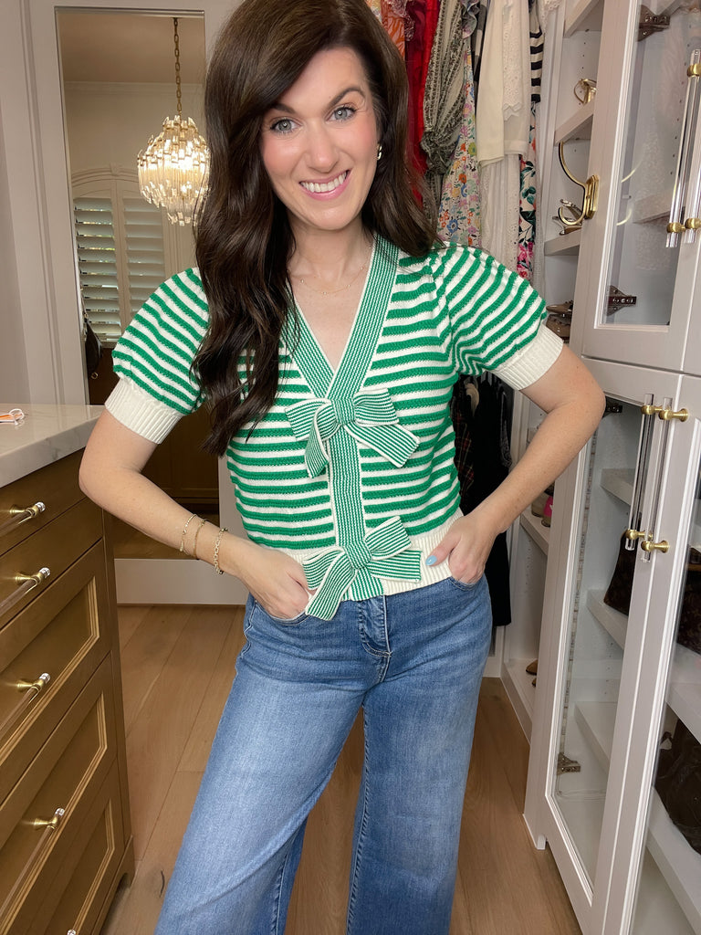 Twice as Lovely Button Sweater in Green