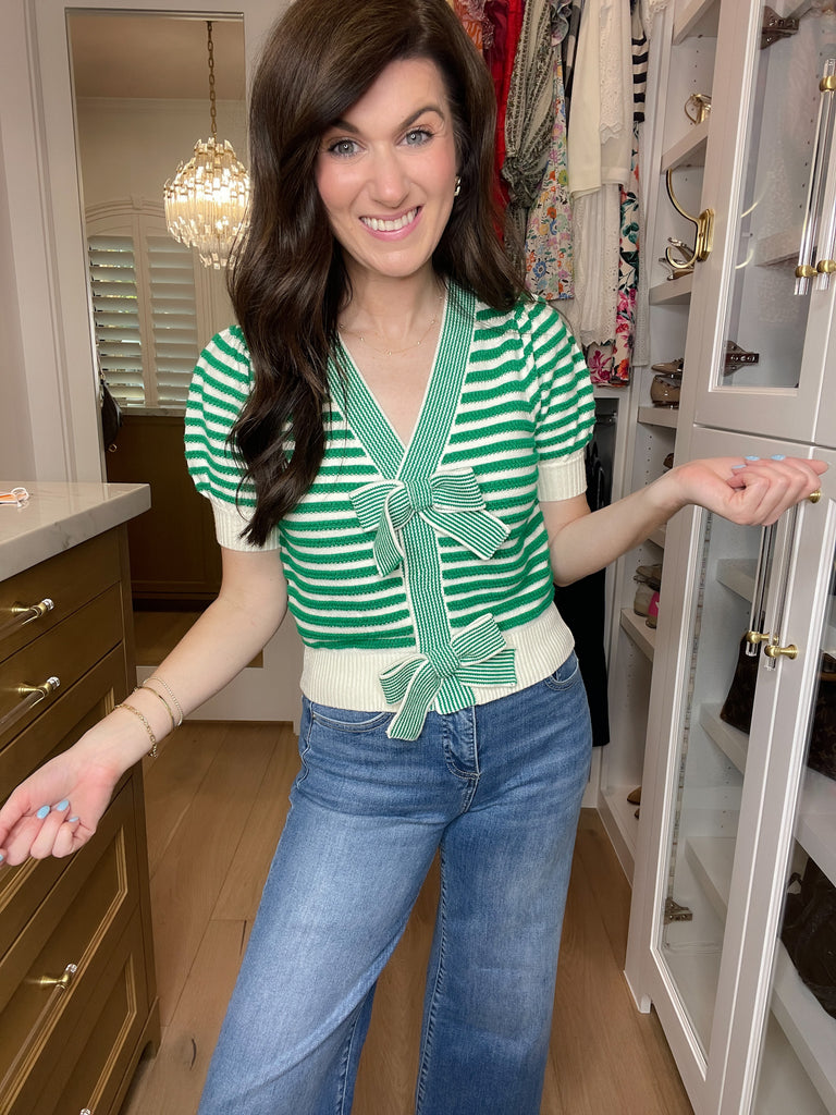 Twice as Lovely Button Sweater in Green