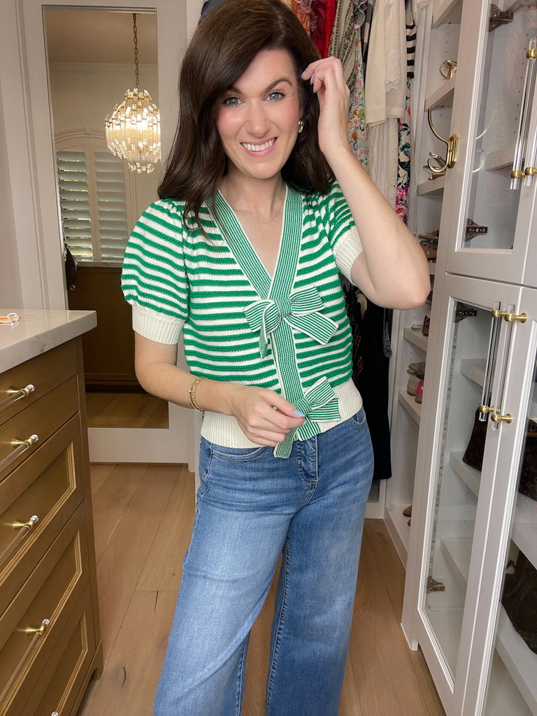 Twice as Lovely Button Sweater in Green