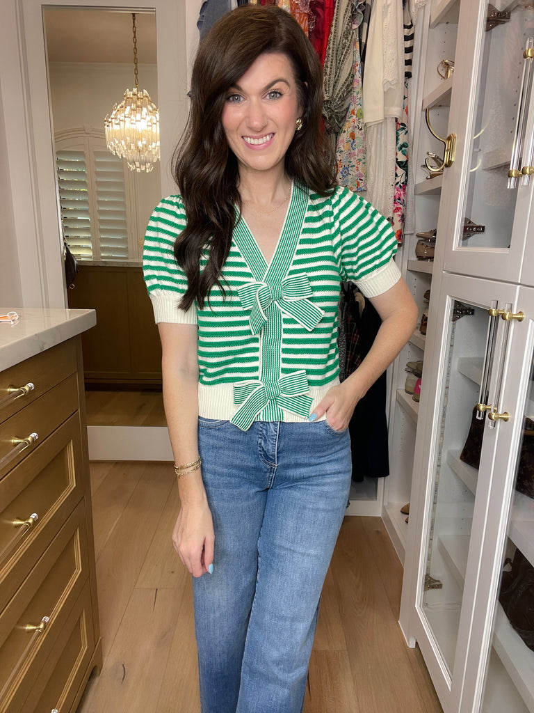 Twice as Lovely Button Sweater in Green