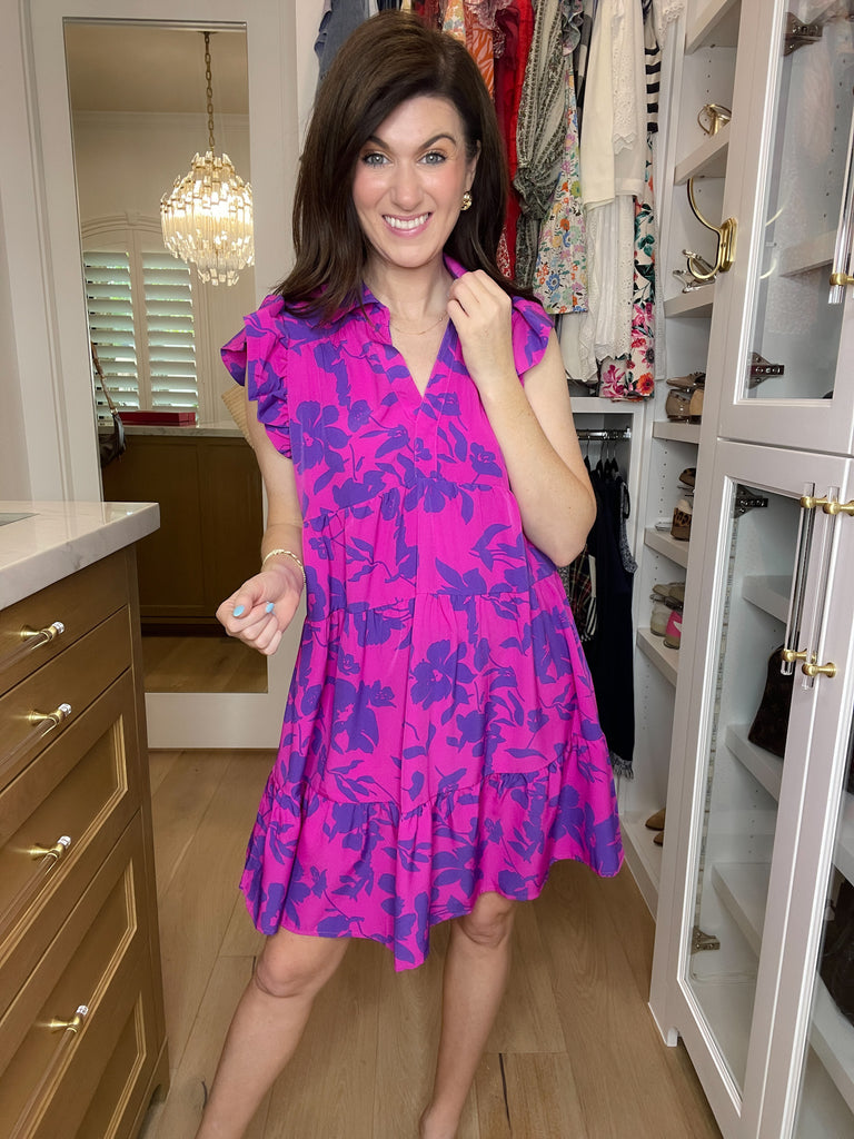 All the Admiration Floral Dress in Magenta