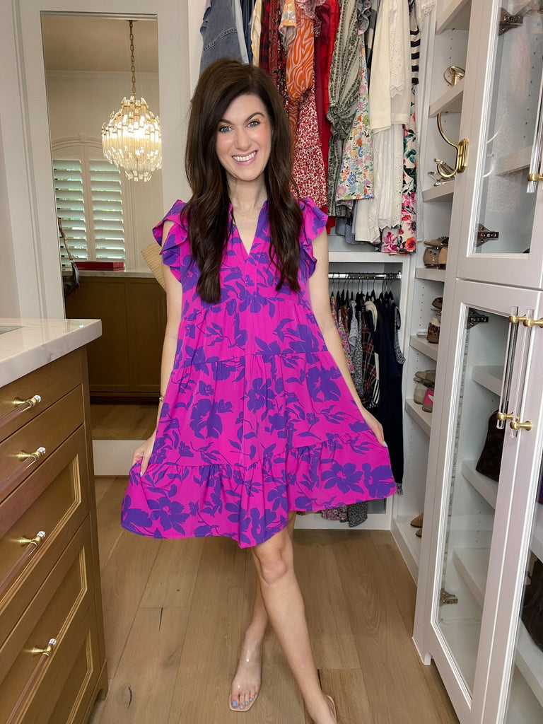 All the Admiration Floral Dress in Magenta