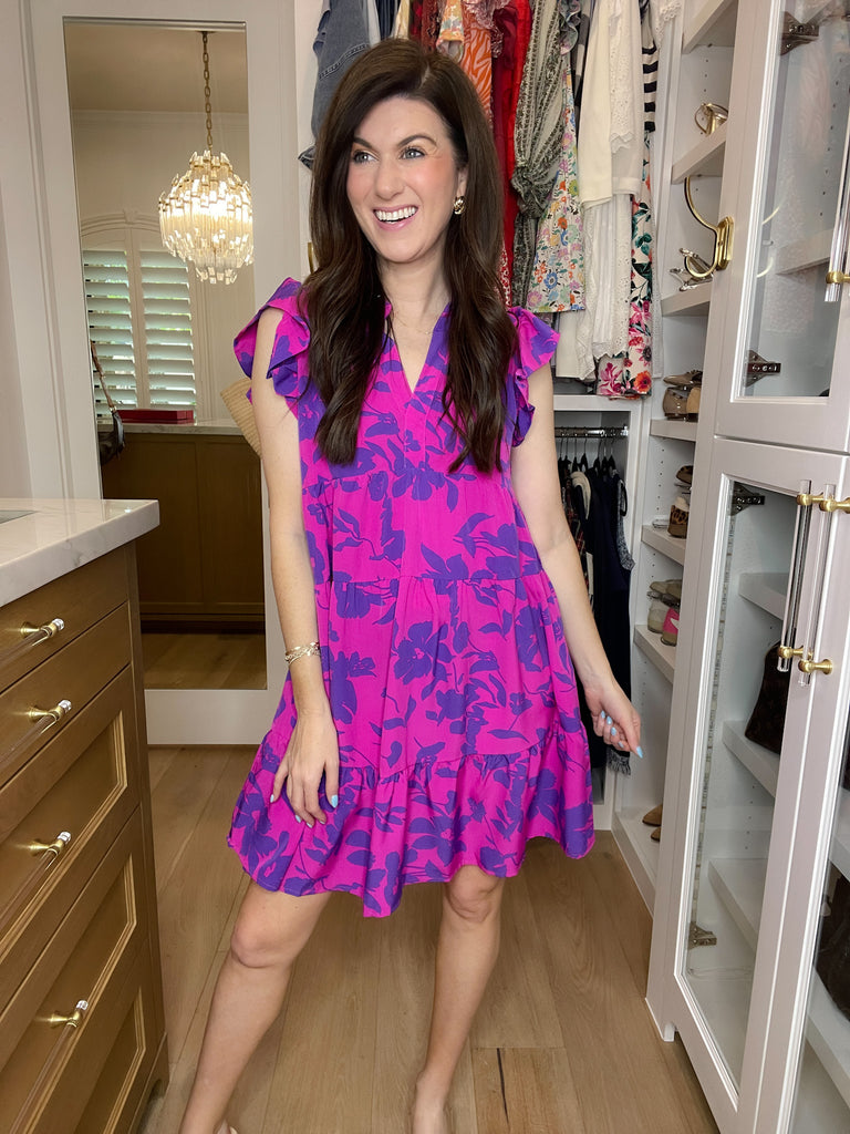 All the Admiration Floral Dress in Magenta
