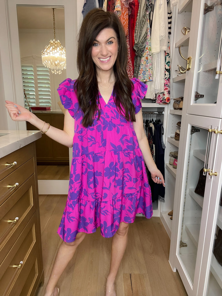 All the Admiration Floral Dress in Magenta