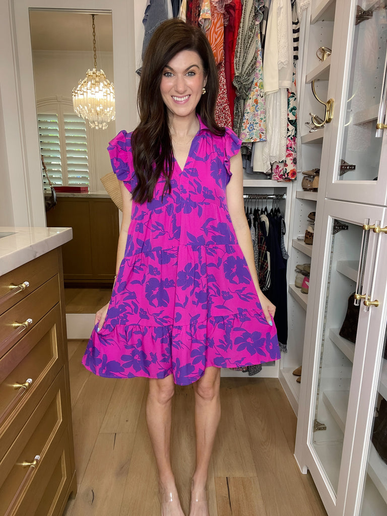 All the Admiration Floral Dress in Magenta