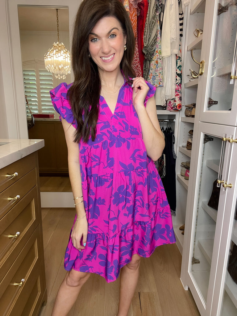All the Admiration Floral Dress in Magenta