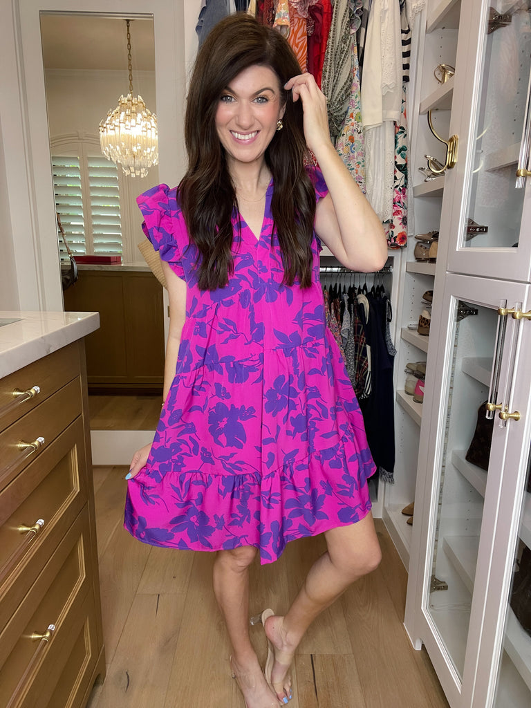 All the Admiration Floral Dress in Magenta