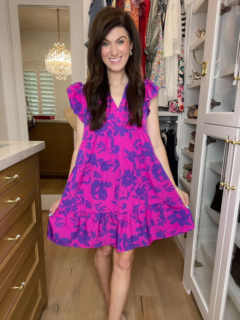 All the Admiration Floral Dress in Magenta