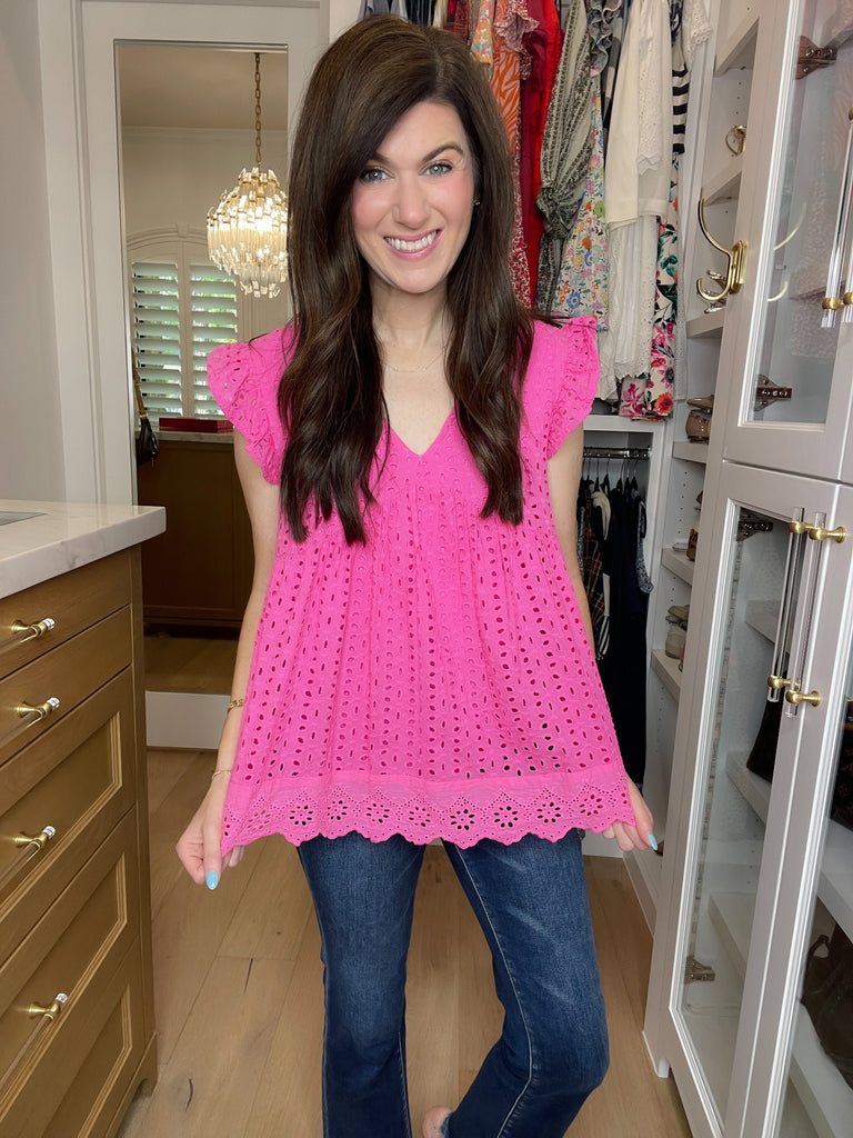 Bright on Time Top in Hot Pink