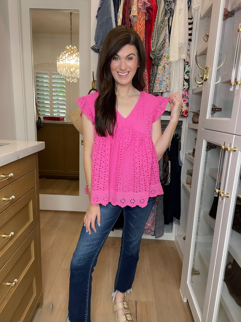 Bright on Time Top in Hot Pink