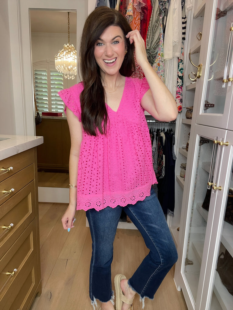 Bright on Time Top in Hot Pink