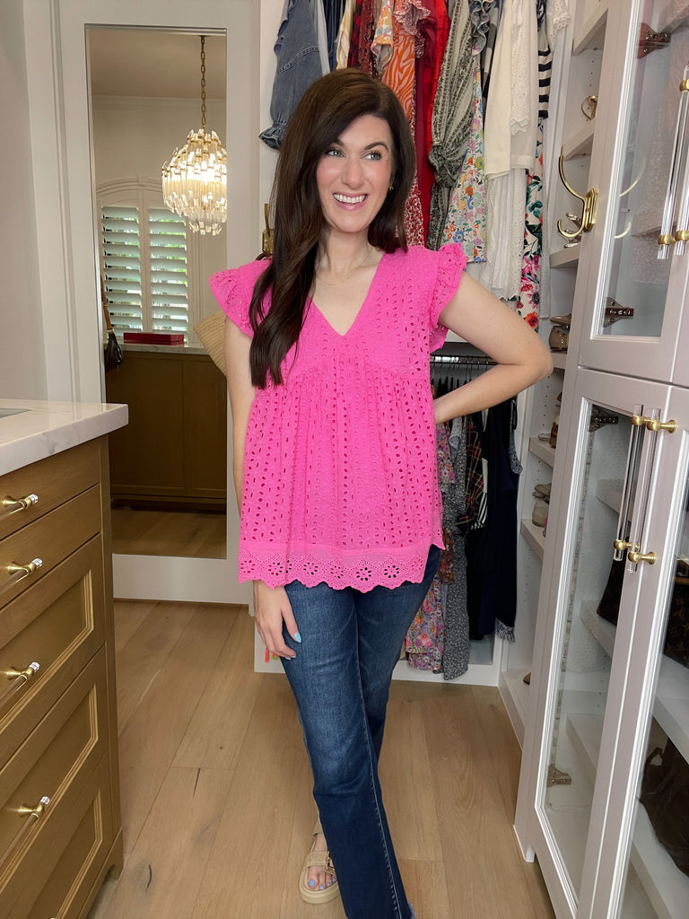 Bright on Time Top in Hot Pink