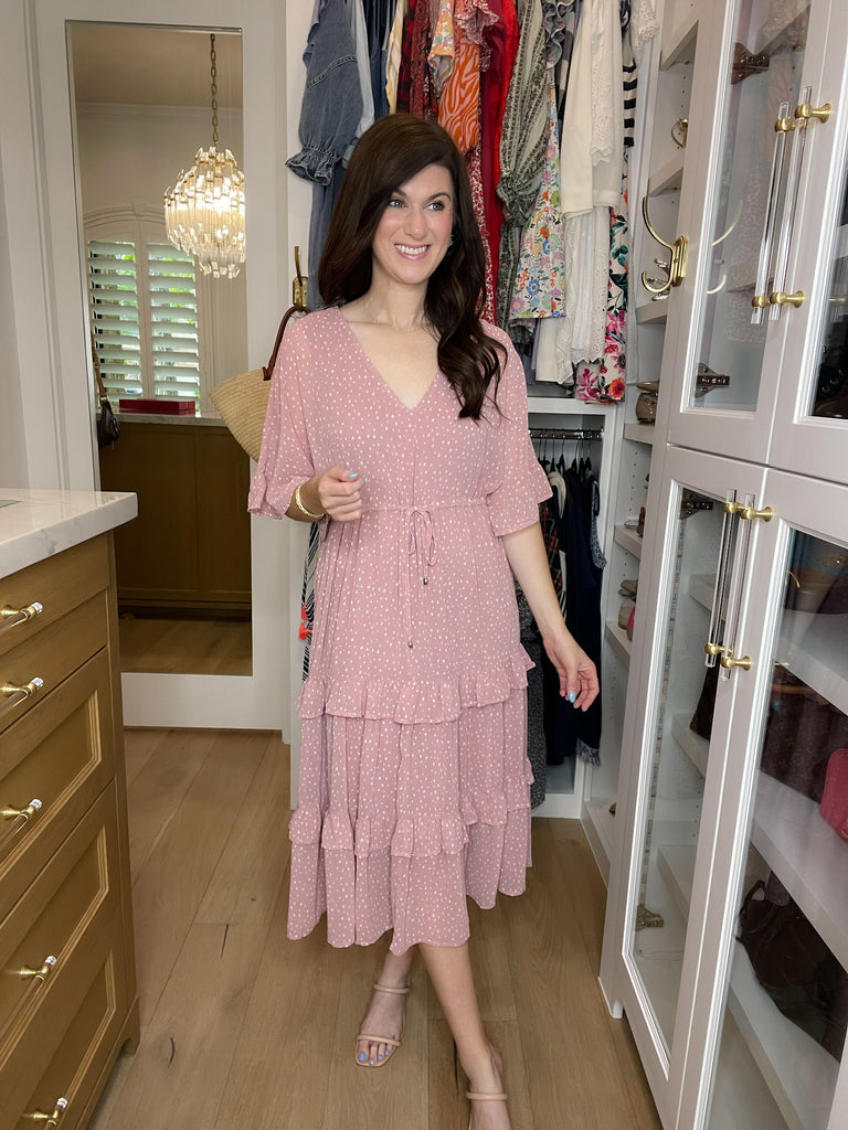 Let's Go Back Polka Dot Midi Dress