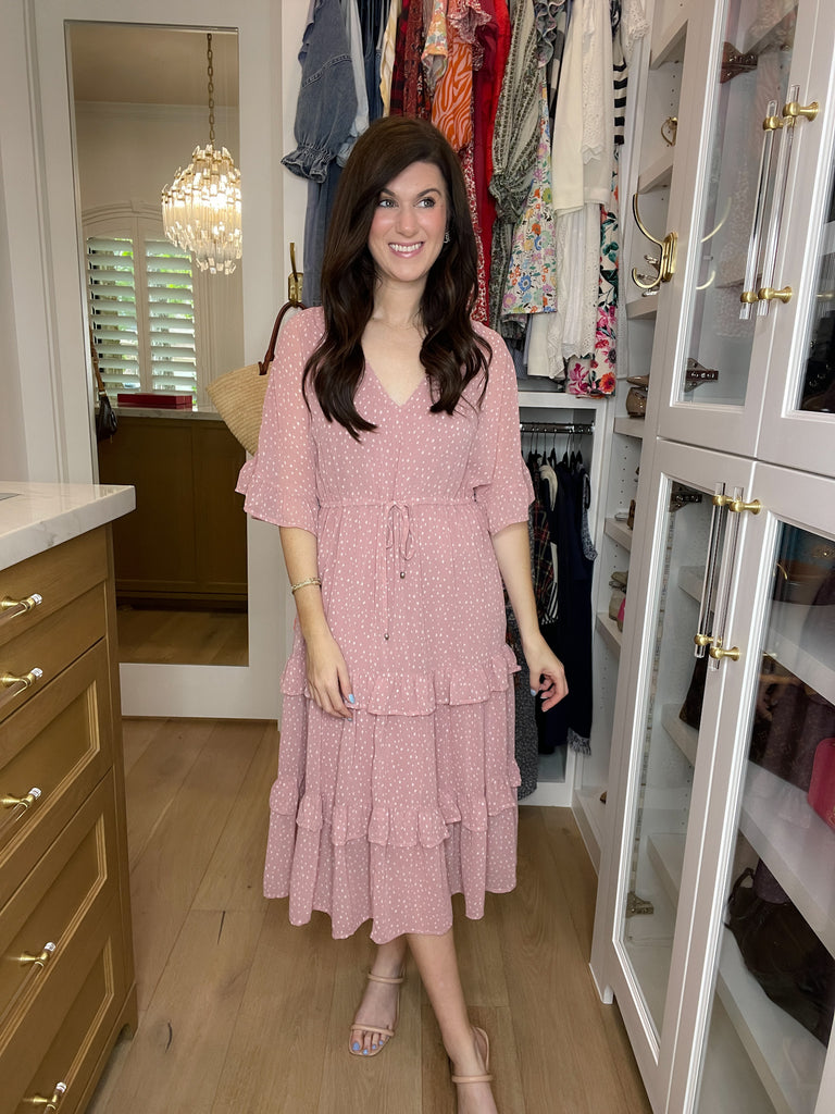 Let's Go Back Polka Dot Midi Dress