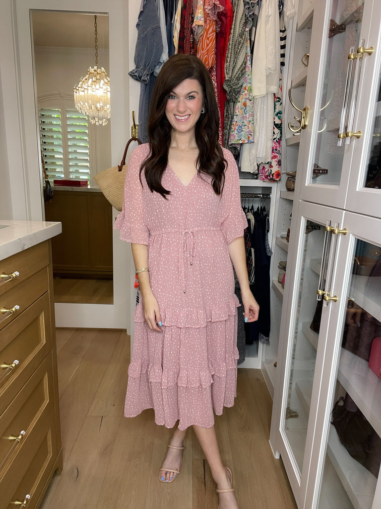 Let's Go Back Polka Dot Midi Dress