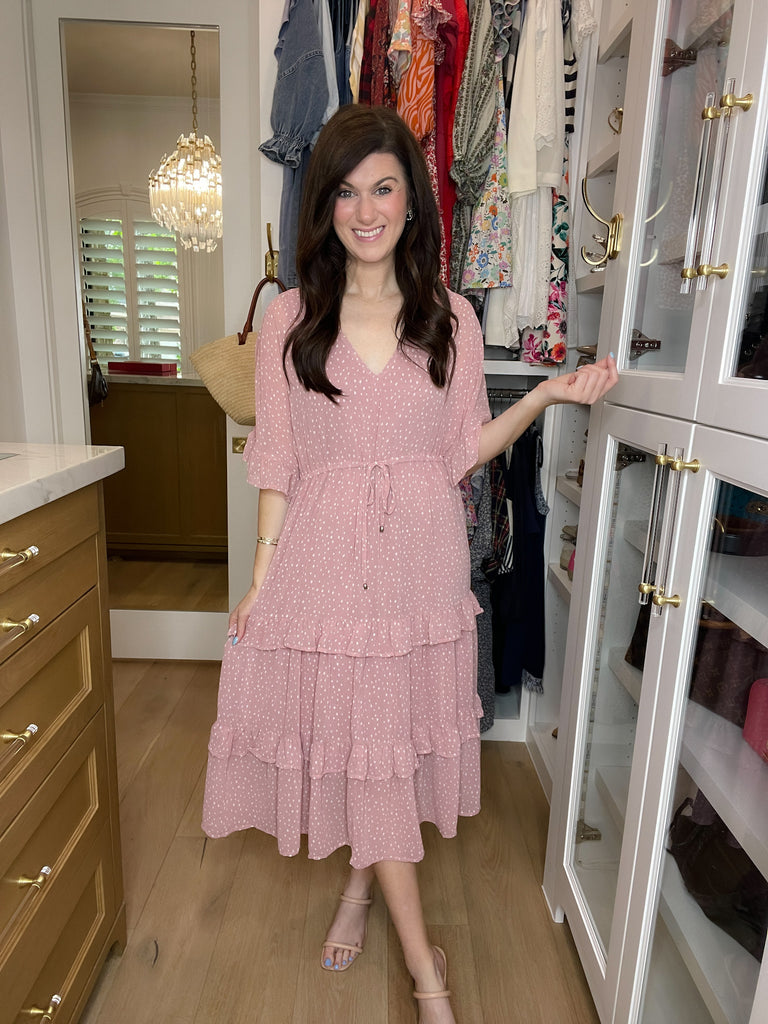 Let's Go Back Polka Dot Midi Dress