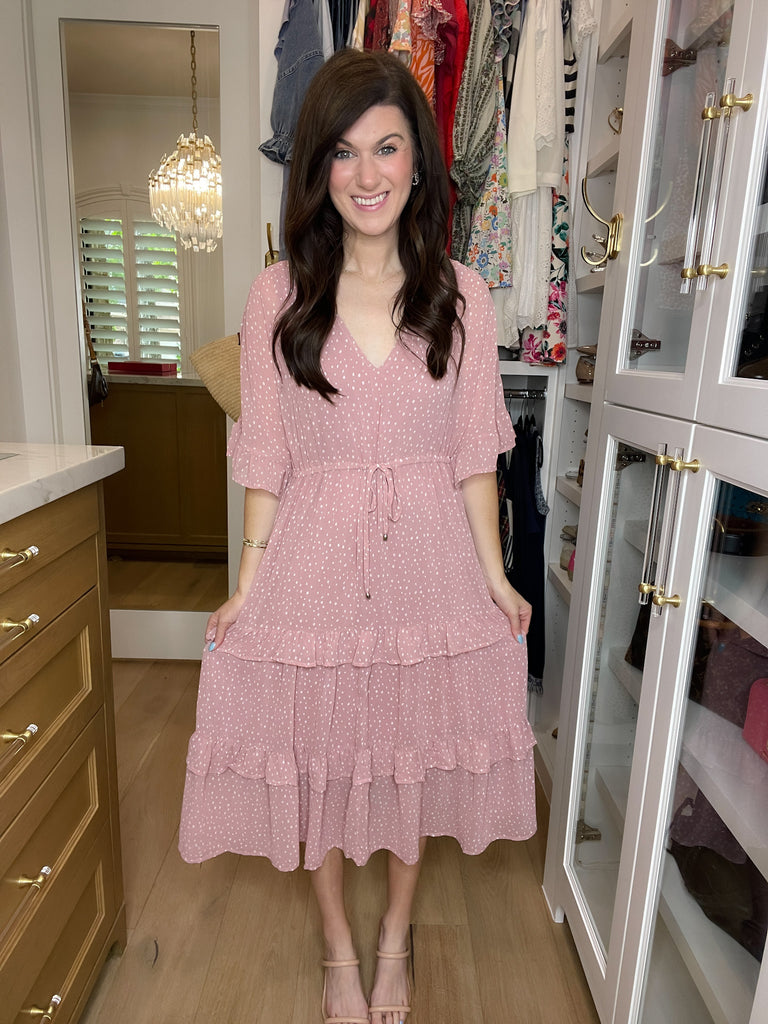 Let's Go Back Polka Dot Midi Dress