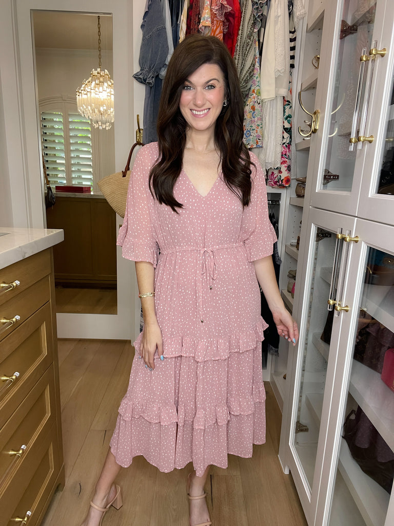 Let's Go Back Polka Dot Midi Dress