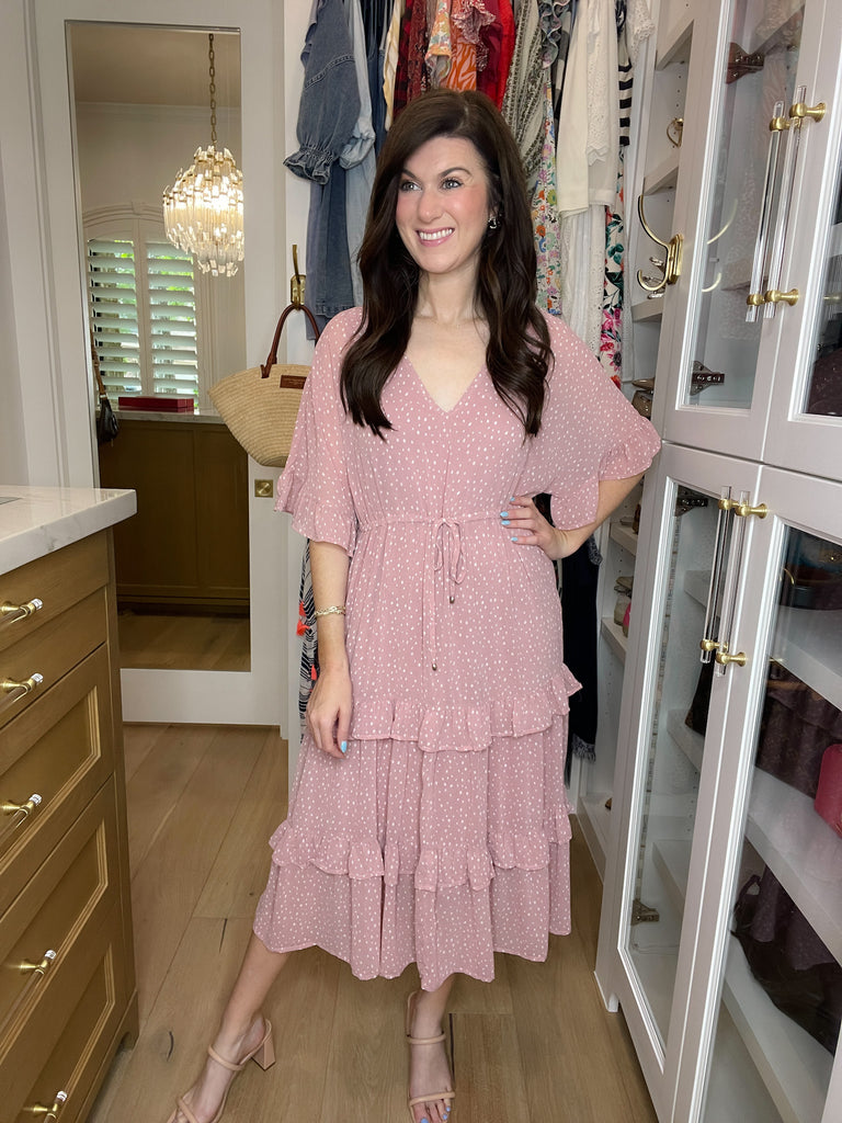 Let's Go Back Polka Dot Midi Dress